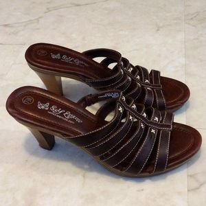 Self Esteem strappy heels.